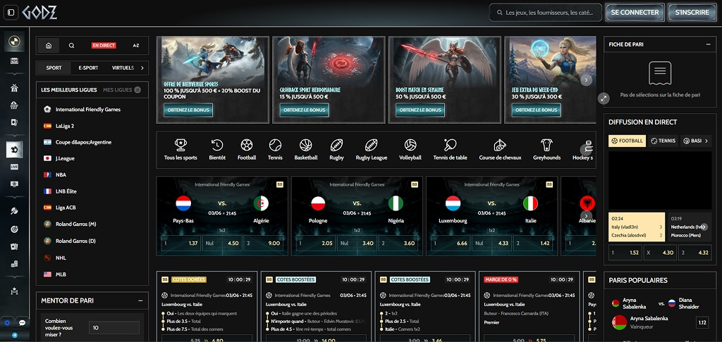 Paris sportifs Godz Casino FR